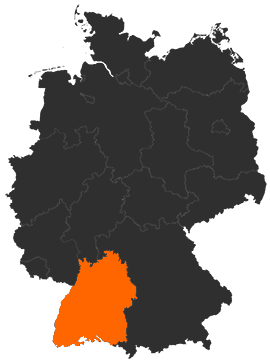 Karte: Baden-Württemberg auf der Deutschlandkarte