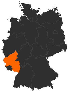 Karte: Rheinland-Pfalz auf der Deutschlandkarte