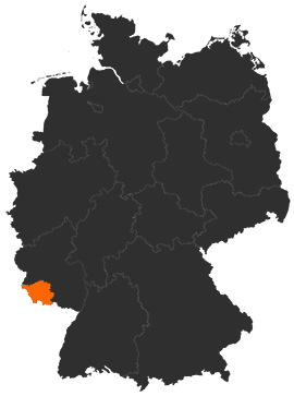 Karte: Saarland auf der Deutschlandkarte