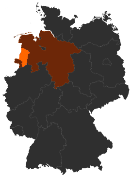 Landkreis Emsland auf der Deutschlandkarte