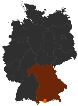 Landkreis Garmisch-Partenkirchen auf der Deutschlandkarte
