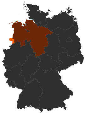 Landkreis Grafschaft Bentheim auf der Deutschlandkarte