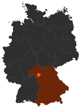 Landkreis Kitzingen auf der Deutschlandkarte