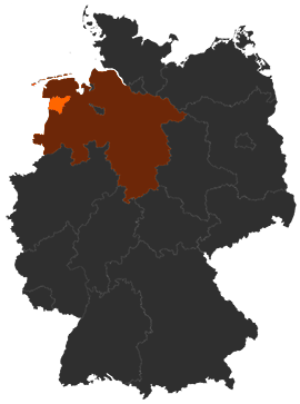 Landkreis Leer auf der Deutschlandkarte