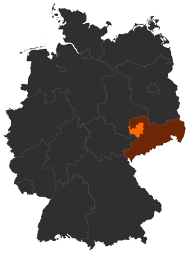 Landkreis Leipzig auf der Deutschlandkarte