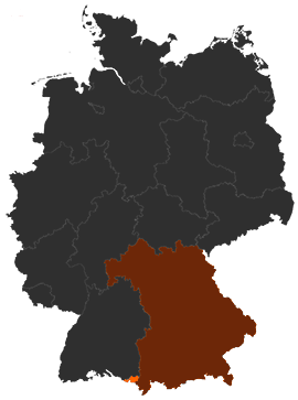 Landkreis Lindau (Bodensee) auf der Deutschlandkarte