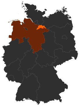 Landkreis Lüneburg auf der Deutschlandkarte
