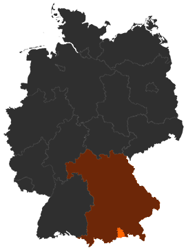 Landkreis Miesbach auf der Deutschlandkarte