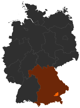 Landkreis Mühldorf am Inn auf der Deutschlandkarte