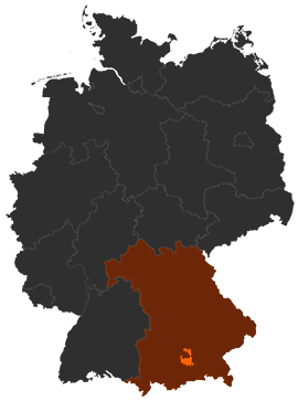 Landkreis München auf der Deutschlandkarte