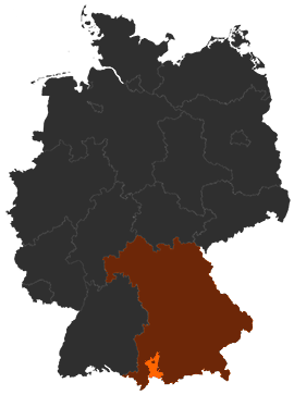 Landkreis Ostallgäu auf der Deutschlandkarte