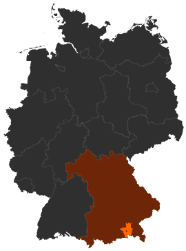 Landkreis Rosenheim auf der Deutschlandkarte