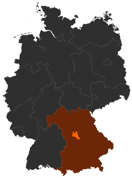 Landkreis Roth auf der Deutschlandkarte