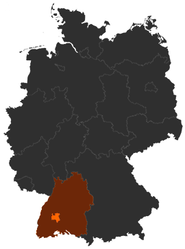 Landkreis Rottweil auf der Deutschlandkarte