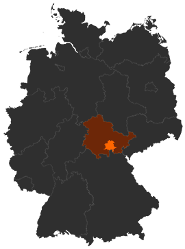 Landkreis Saalfeld-Rudolstadt auf der Deutschlandkarte