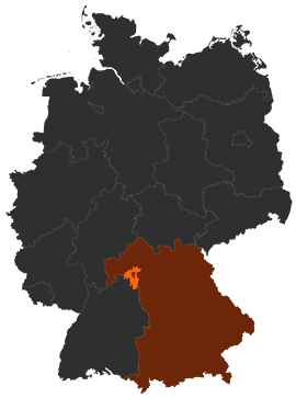 Landkreis Würzburg auf der Deutschlandkarte