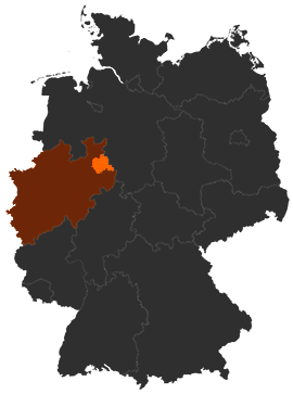 Kreis Lippe auf der Deutschlandkarte