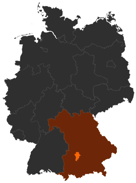 Landkreis Aichach-Friedberg auf der Deutschlandkarte