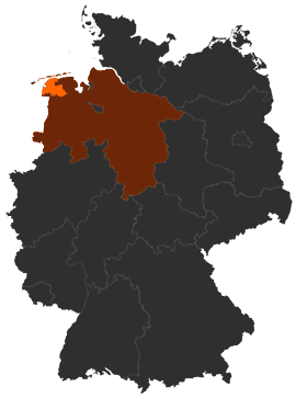 Landkreis Aurich auf der Deutschlandkarte