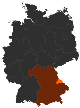 Landkreis Cham auf der Deutschlandkarte