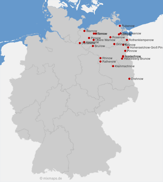 Orte in Deutschland, die auf …now enden