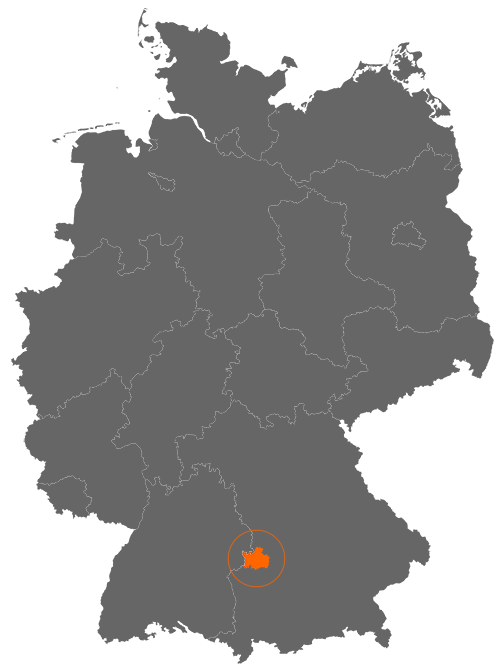 Landkreis Dillingen an der Donau auf der Deutschlandkarte