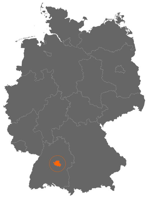 Landkreis Esslingen auf der Deutschlandkarte