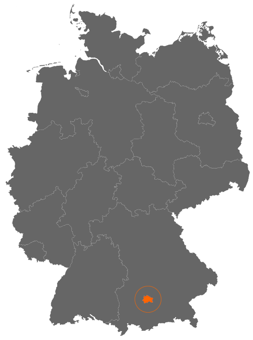 Landkreis Fürstenfeldbruck auf der Deutschlandkarte