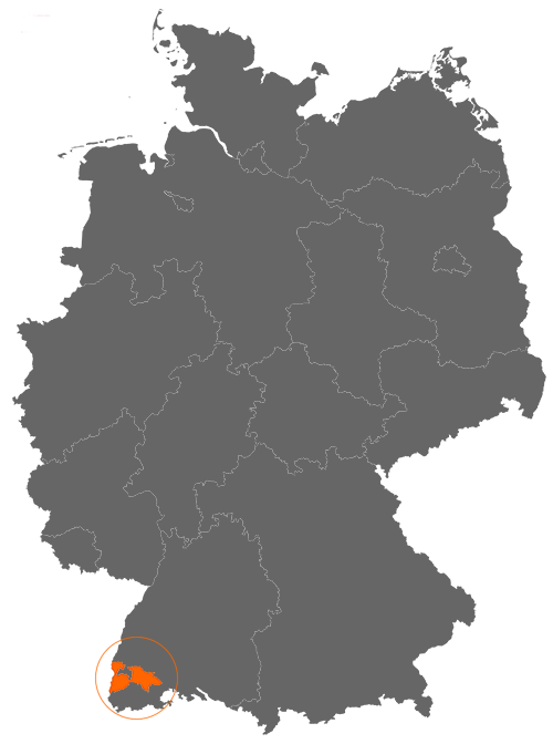 Landkreis Breisgau-Hochschwarzwald auf der Deutschlandkarte