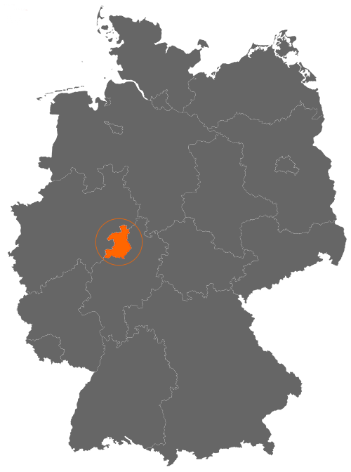 Landkreis Waldeck-Frankenberg auf der Deutschlandkarte