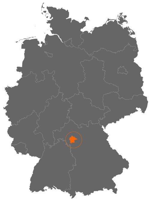 Landkreis Kitzingen auf der Deutschlandkarte