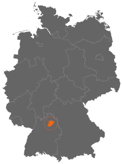 Hohenlohekreis auf der Deutschlandkarte