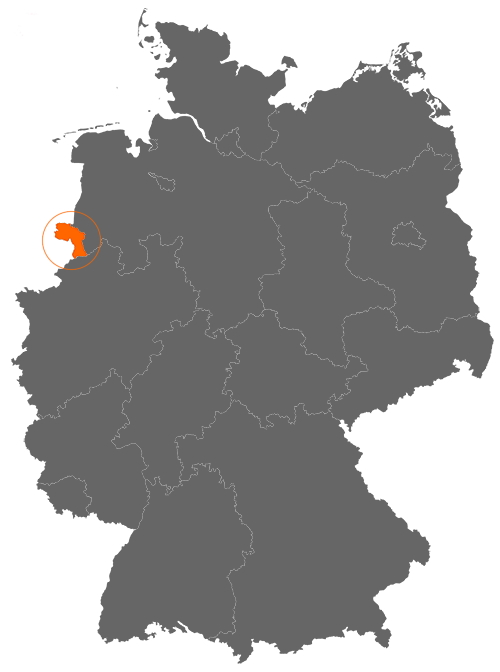 Landkreis Grafschaft Bentheim auf der Deutschlandkarte