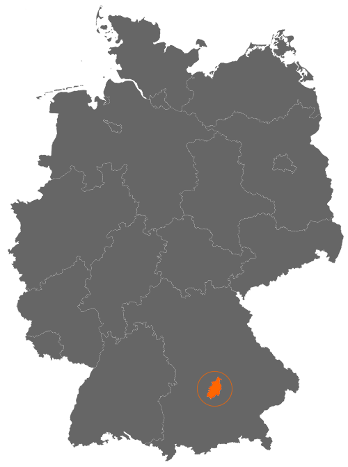 Landkreis Pfaffenhofen an der Ilm auf der Deutschlandkarte