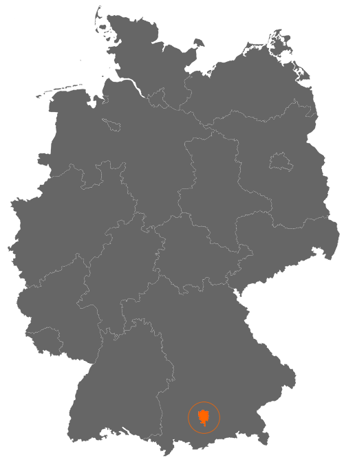 Landkreis Starnberg auf der Deutschlandkarte