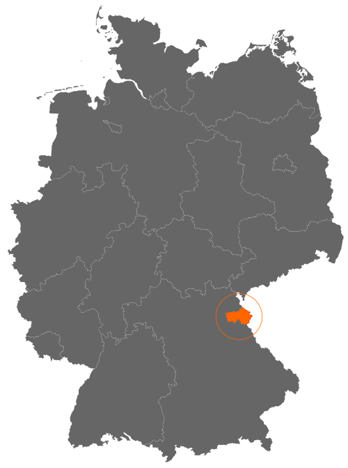 Landkreis Tirschenreuth auf der Deutschlandkarte