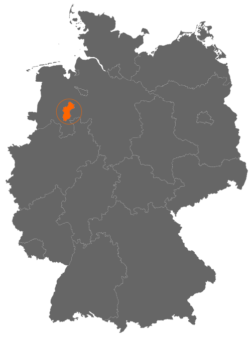 Landkreis Vechta auf der Deutschlandkarte