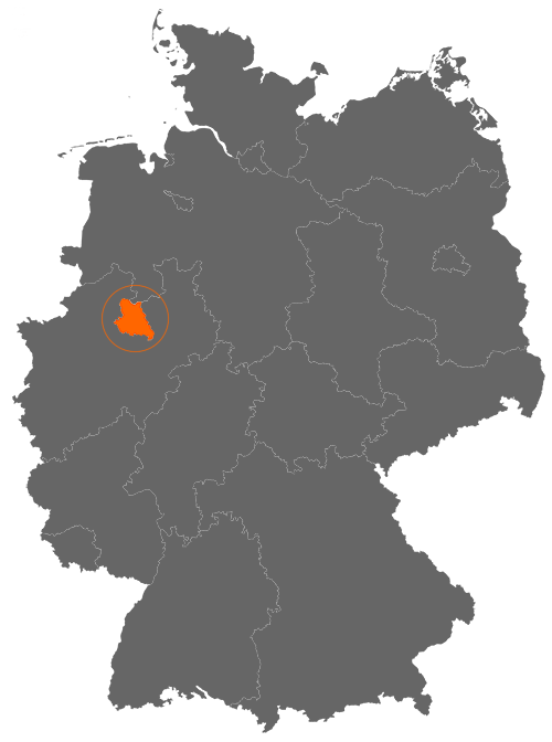 Kreis Warendorf auf der Deutschlandkarte