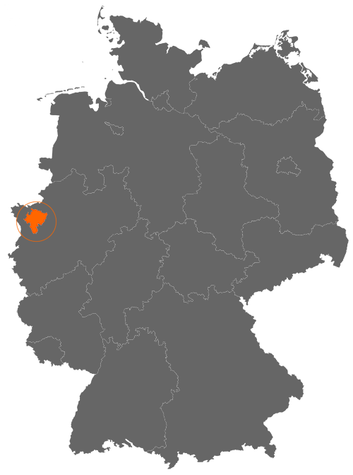 Kreis Wesel auf der Deutschlandkarte