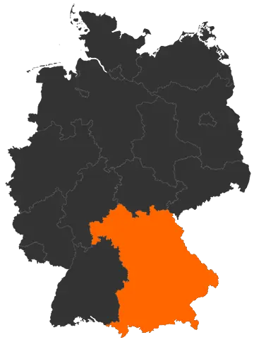 Karte: Bayern auf der Deutschlandkarte