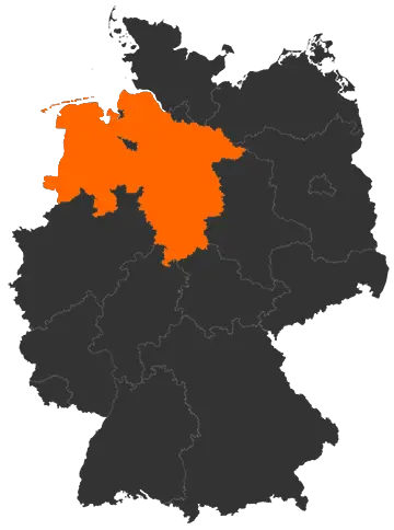 Karte: Niedersachsen auf der Deutschlandkarte