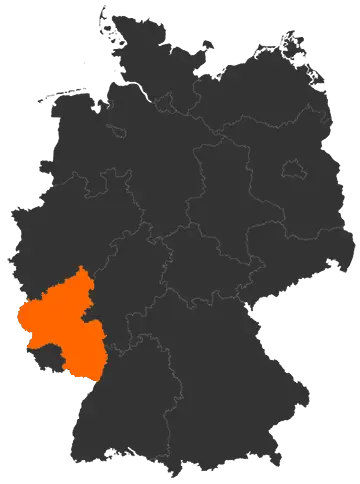 Karte: Rheinland-Pfalz auf der Deutschlandkarte