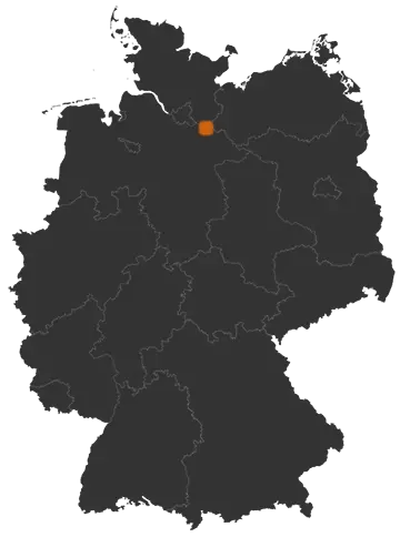 Lauenburg/Elbe auf der Kreiskarte