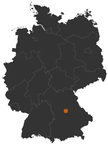 Mühlhausen auf der Kreiskarte