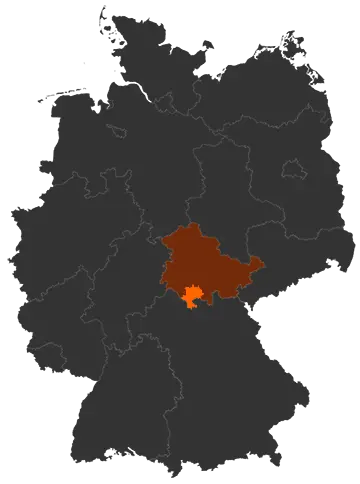 Landkreis Hildburghausen auf der Deutschland-Karte