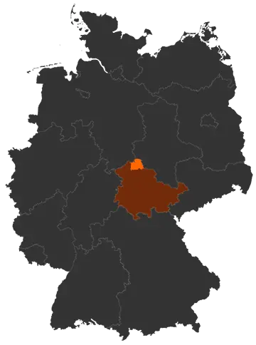 Landkreis Nordhausen auf der Deutschland-Karte