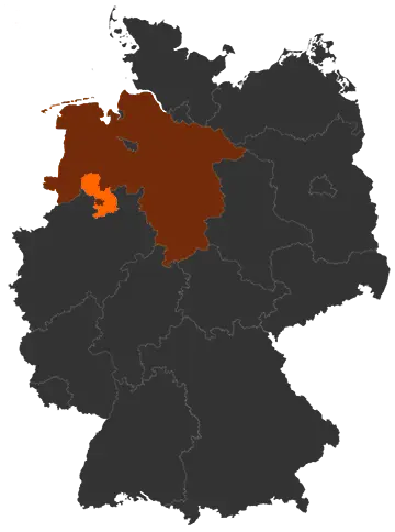 Landkreis Osnabrück auf der Deutschland-Karte