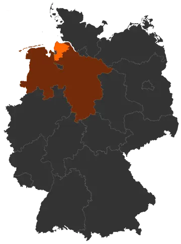 Landkreis Cuxhaven auf der Deutschland-Karte