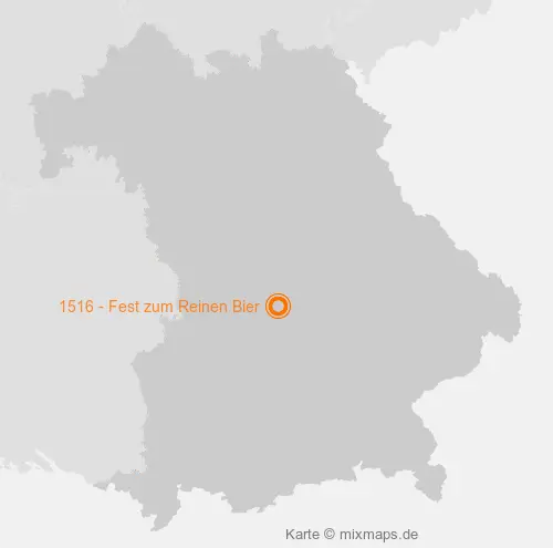 Karte Bayern: 1516 - Fest zum Reinen Bier, Ingolstadt