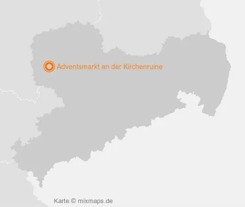 Karte Sachsen: Adventsmarkt an der Kirchenruine, Wachau